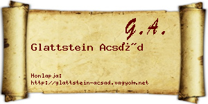 Glattstein Acsád névjegykártya